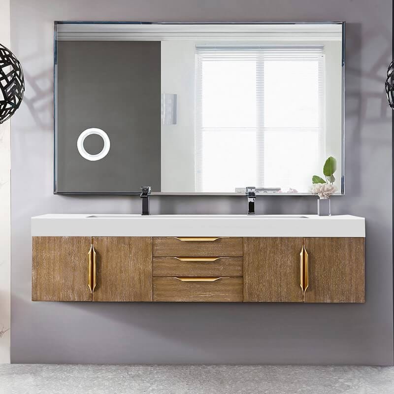 James Martin Columbia 72 Inch Double Wall Mount Vanity Front View