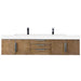 James Martin Columbia 72 Inch Double Wall Mount Vanity in Latte Oak Brushed Nickel With White Zeus Silestone Top