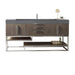 James Martin Columbia 72 Inch Single Vanity in Ash Gray Brushed Nickel With Dusk Grey Glossy Composite Stone Top