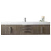 James Martin Columbia 72 Inch Single Wall Mount Vanity in Ash Gray Brushed Nickel With White Zeus Silestone Top
