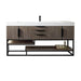 James Martin Columbia 72" Single Vanity in Ash Gray Matte Black With White Zeus Silestone Top