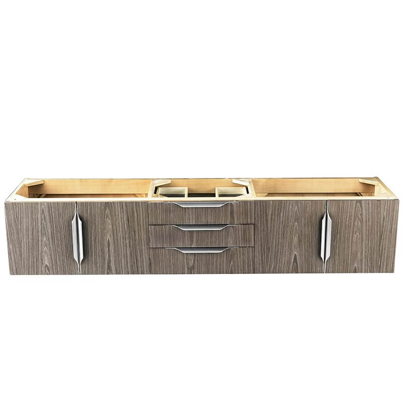 James Martin Columbia 72" Single Wall Mount Vanity in Ash Gray Brushed Nickel Cabinet Only