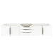 James Martin Columbia 72" Single Wall Mount Vanity in Glossy White Brushed Nickel Cabinet Only