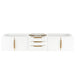James Martin Columbia 72" Single Wall Mount Vanity in Glossy White Radiant Gold Cabinet Only