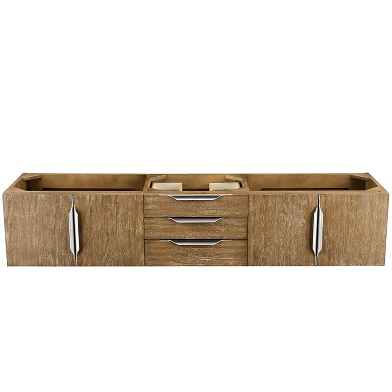 James Martin Columbia 72" Single Wall Mount Vanity in Latte Oak Brushed Nickel Cabinet Only