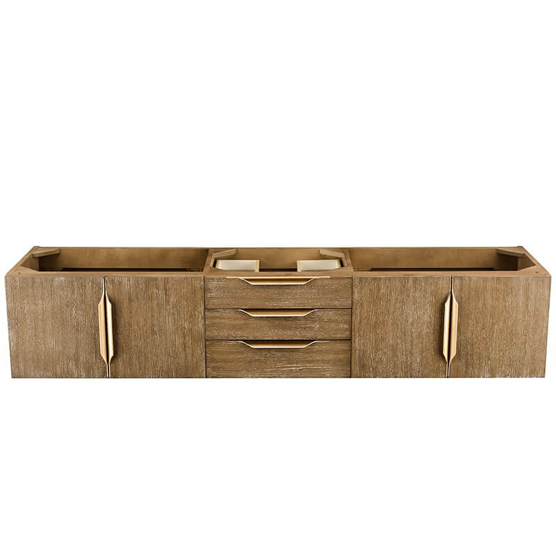James Martin Columbia 72" Single Wall Mount Vanity in Latte Oak Radiant Gold Cabinet Only