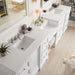 James Martin De Soto 118" Double Vanity Set Bright White With White Zeus Silestone Top