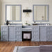 James Martin De Soto 118" Double Vanity Set Silver Gray Front View Closed Drawers