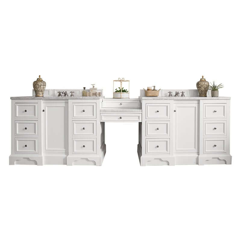 James Martin De Soto 118 Inch Double Vanity Bright White Front View