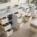 James Martin De Soto 118 Inch Double Vanity Bright White Open Drawers