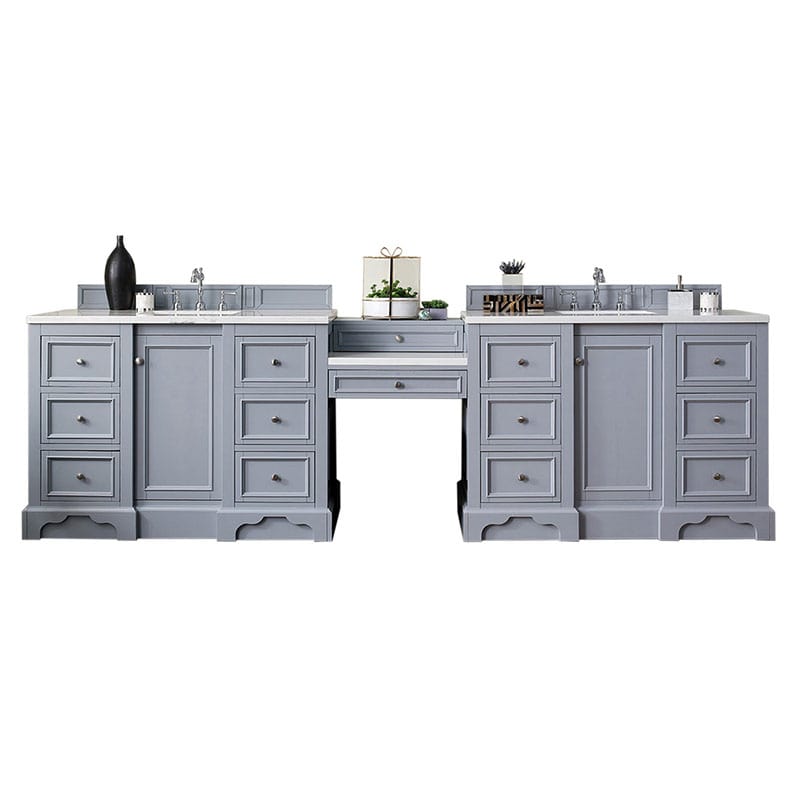 James Martin De Soto 118 Inch Double Vanity Silver Gray Front View