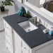 James Martin De Soto 48 Inch Single Vanity Bright White With Charcoal Soapstone Sile stone Top