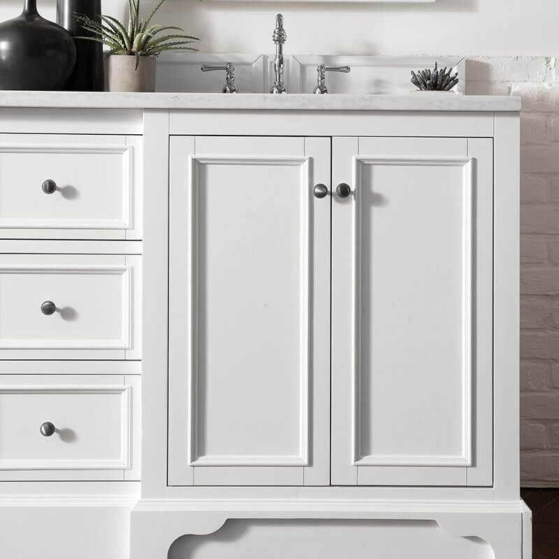 James Martin De Soto 72 Inch Double Vanity Bright White Cabinet Doors