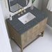 James Martin Emmeline 36 Inch Single Vanity Pebble Oak Parisien Bleu Silestone Top