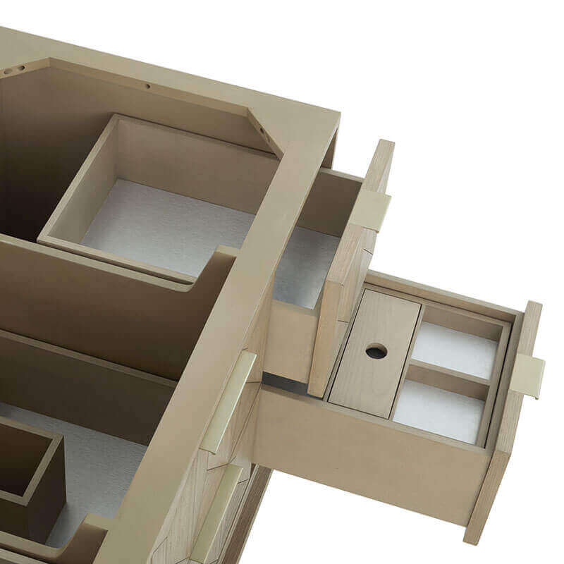 James Martin Emmeline 48 Single Vanity Pebble Oak Tab Style Pulls