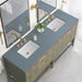 James Martin Emmeline 72 Double Vanity Pebble Oak Cala Blue Top