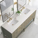 James Martin Emmeline 72 Double Vanity Pebble Oak White Zeus Top