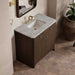 James Martin Gracyn 36 Inch Single Vanity in Sable With Victorian Silver Quartz Widespread Top