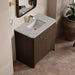 James Martin Gracyn 36" Single Vanity in Sable With Victorian Silver Quartz Top