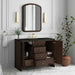 James Martin Gracyn 48 Inch Single Vanity in Sable With Phantome Eclos Widespread Top Corner View Lifestyle