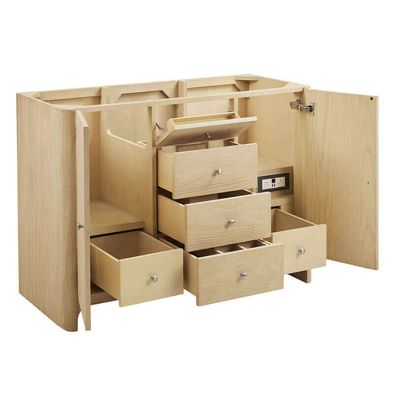 James Martin Gracyn 48 Single Vanity Coastal Driftwood Open Cabinet