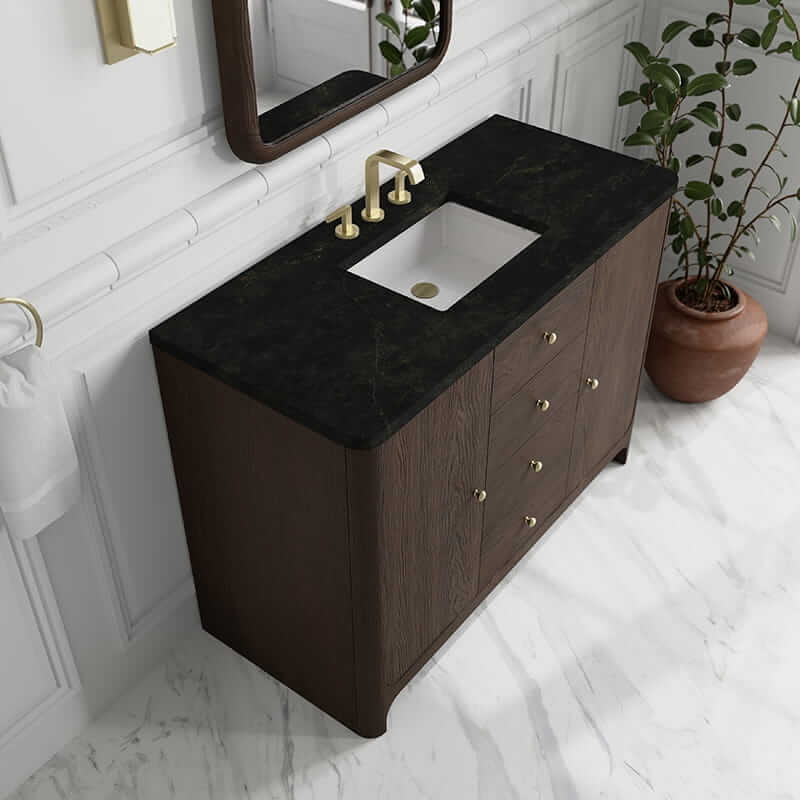 James Martin Gracyn 48" Single Vanity in Sable With Phantome Eclos Widespread Top