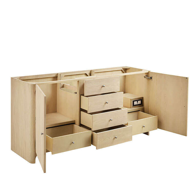 James Martin Gracyn 72 Double Vanity Coastal Driftwood Open Cabinet