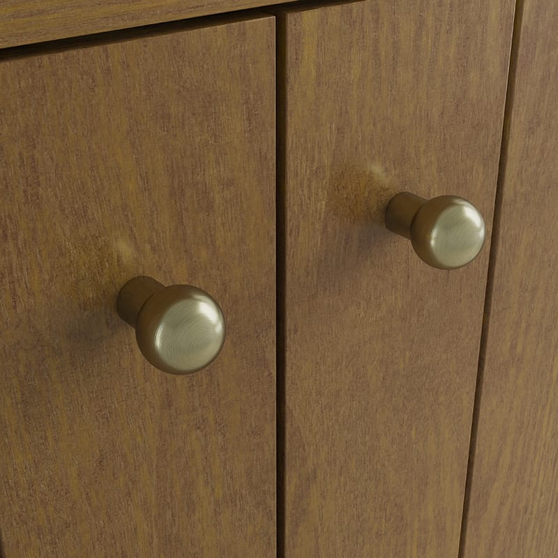 James Martin Hudson 30 Inch Single Vanity in Honey Oak With Champagne Brass Pulls