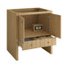 James Martin Hudson 30 Inch Single Vanity in Light Natural Oak Corner View Open Drawers