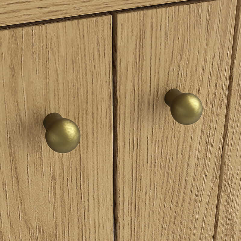 James Martin Hudson 30 Inch Single Vanity in Light Natural Oak With Champagne Brass Pulls