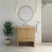 James Martin Hudson 30 Inch Single Vanity in Light Natural Oak With Tajnar Eclos Top Front View Lifestyle
