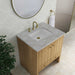 James Martin Hudson 30 Inch Single Vanity in Light Natural Oak With Victorian Silver Silestone Top