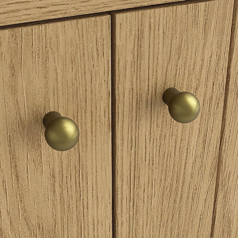James Martin Hudson 30 Inch Single Vanity Natural Oak Champagne Brass Pulls