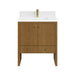 James Martin Hudson 30 Single Vanity Honey Oak in Single Hole Faucet White Zeus Silestone Top & Backsplash
