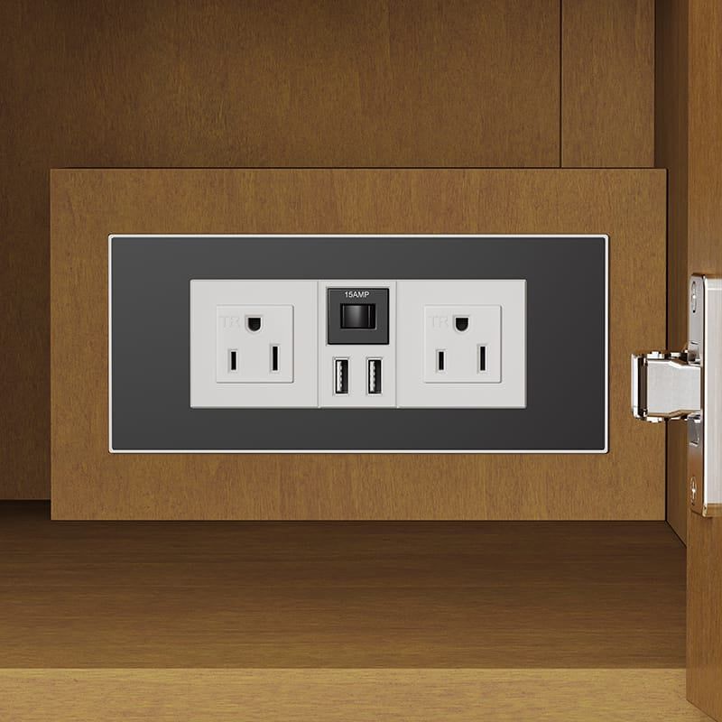James Martin Hudson 30" Single Vanity in Honey Oak With Integrated USB/120V Outlet Front View