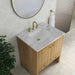 James Martin Hudson 30" Single Vanity in Light Natural Oak With Carrara Marble Top