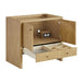 James Martin Hudson 36 Inch Single Vanity in Light Natural Oak Corner View Open Drawers