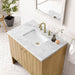 James Martin Hudson 36 Inch Single Vanity in Light Natural Oak With Carrara Marble Top