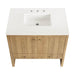 James Martin Hudson 36 Inch Single Vanity in Light Natural Oak With White Zeus Top