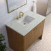 James Martin Hudson 36 Single Vanity Honey Oak in Ethereal Noctis Silestone Top