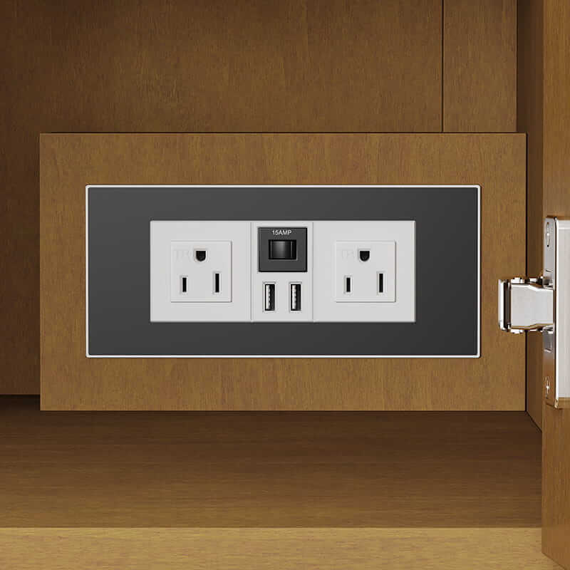James Martin Hudson 36 Single Vanity in Honey Oak With Integrated USB/120V Outlet Front View