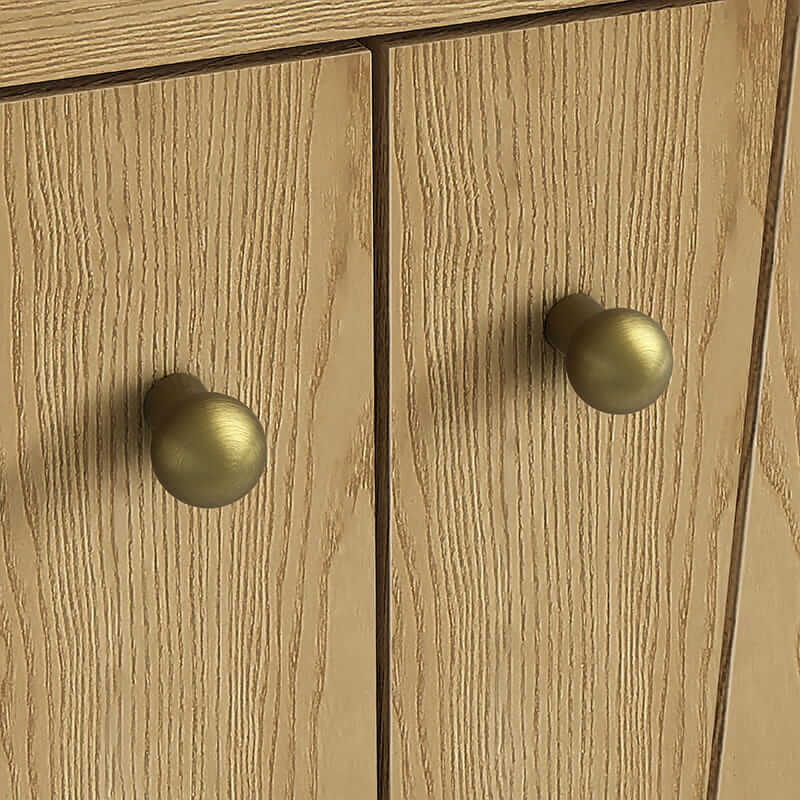 James Martin Hudson 36" Single Vanity in Light Natural Oak With Decorative Knobs in Champagne Brass