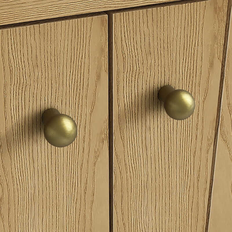 James Martin Hudson 48 Inch Single Vanity in Light Natural Oak With Decorative Knobs in Champagne Brass