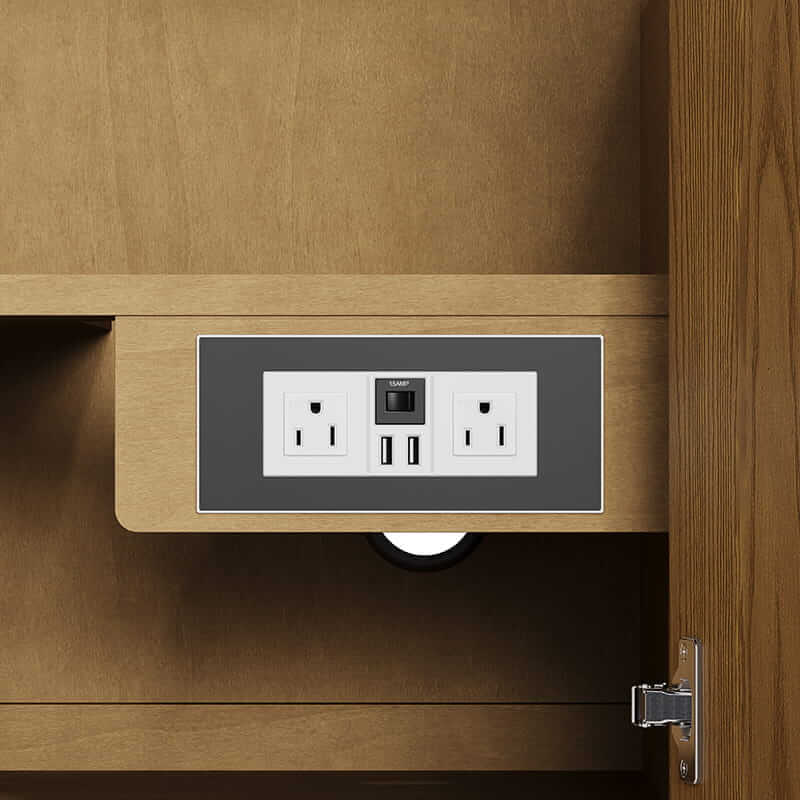 James Martin Hudson 48" Single Vanity in Light Natural Oak With Dual Power and Usb Ports Front View