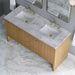 James Martin Hudson 60" Double Vanity in Light Natural Oak With Carrara Marble Top