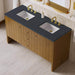 James Martin Hudson 60 inch Double Vanity Honey Oak in Charcoal Soapstone Silestone Top