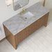 James Martin Hudson 60 inch Single Vanity Honey Oak in Victorian Silver Silestone Top