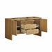 James Martin Hudson 60 Inch Single Vanity in Light Natural Oak Corner View Open Drawers