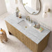 James Martin Hudson 60 Inch Single Vanity in Light Natural Oak With Carrara Marble Top