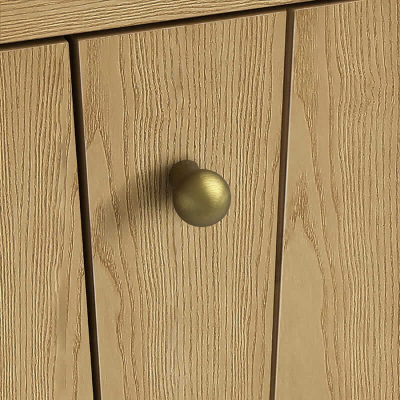 James Martin Hudson 60 Inch Single Vanity in Light Natural Oak With Decorative Knobs in Champagne Brass